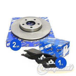 Диски тормозные с колодками передние RGDF4465KIT RIGINAL