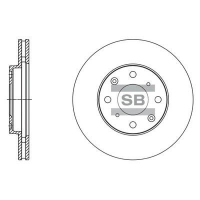 Диск тормозной HONDA Jazz (02-08) передний (1шт.) SANGSIN SD4113 SANGSIN
