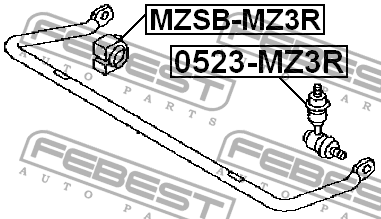 Втулка задн стабилизатора MAZDA 3 BK 2003-2008 MZSB-MZ3R MZSB-MZ3R FEBEST