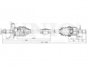 Привод в сборе передний правый CVJ-10020 UNIO