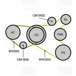 Ролик привод. ремня Audi A4 (94-) 1.6i/1.8i/1.9d (с натяж. мех.) (CM 1838) CM 1838 TRIALLI