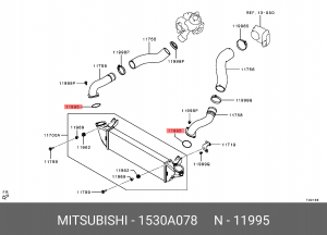 Кольцо воздуховода MITSUBISHI 1530A078 1530A078 MITSUBISHI