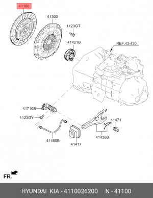 Диск сцепления HYUNDAI Solaris (17-) (1.4) OE 4110026200 HYUNDAI KIA