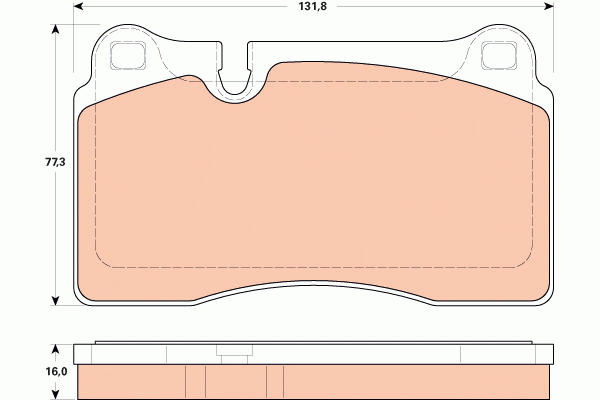 VW TOUAREG (7LA, 7L6, 7L7) (2002>) место под датчик износа слева GDB1912 TRW