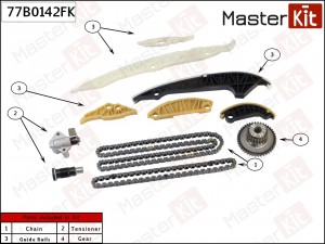 Комплект цепи ГРМ VW Passat (10-14) AUDI A3 (12-16) MASTERKIT 77B0142FK MASTER KIT