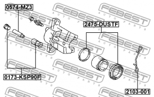 Пружина прижимная тормозных колодок RENAULT LOGAN SANDERO I 2005-2018 2103-001 2103-001 FEBEST