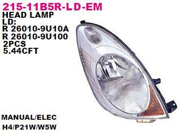 фара правая! электр Nissan Note all 06> 21511B5RLDEM DEPO