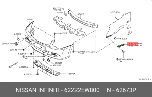 кронштейн бампера перед. прав.!\ Nissan 62222-EW800 NISSAN