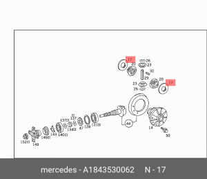 ШАЙБА 62x38x1,30ММ A1843530062 A 184 353 00 62 MERCEDES BENZ