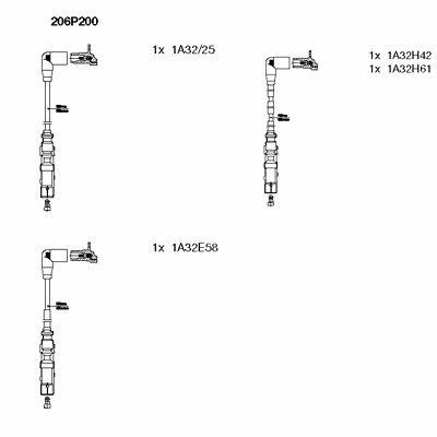 к-кт проводов!\ Audi A3, VW Golf/Bora/New Beelte/Touran 1.6i 00> 206P200 BREMI