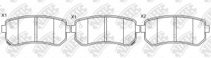Колодки тормозные HYUNDAI Accent KIA Rio (05-) задние (4шт.) NIBK PN0436 NIBK