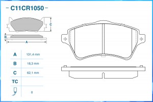 Тормозные колодки передние Low Metallic C11CR1050 C11CR1050 CWORKS