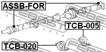 Подшипник опоры карданного вала LEXUS RX 08-15, 15- TCB-005 TCB-005 FEBEST