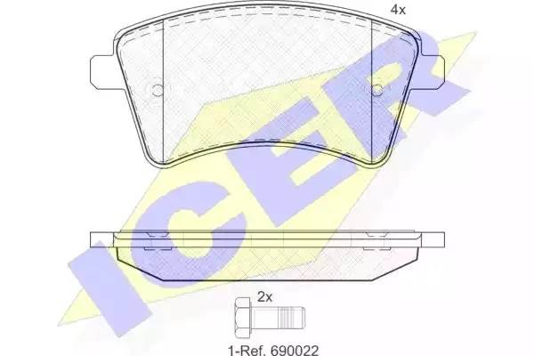 181854 колодки дисковые передние!\ Renault Kangoo 1.6/1.5DCi 08> 181854 ICER