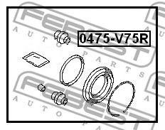 Ремкомплект задн суппорта MITSUBISHI PAJERO IV/MONTERO V87W/V97W 2006- 0475-V75R 0475-V75R FEBEST