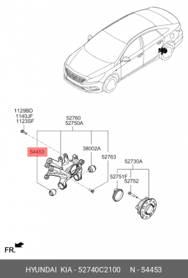 ВТУЛКА ПОДВЕСКИ РЕЗИНОМЕТАЛЛИЧЕСКАЯ 52740-C2100 52740C2100 HYUNDAI KIA