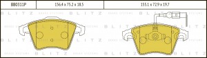 Колодки тормозные дисковые передние VW Multivan/Transporter 03- BB0311P BB0311P BLITZ
