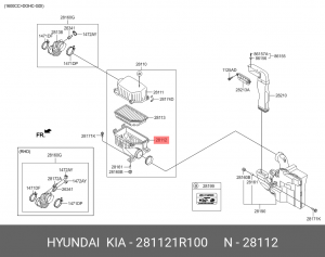 HYUNDAI SOLARIS (2010>)/ VELOSTER (2011>) НИЖНЯЯ ЧАСТЬ 281121R100 HYUNDAI KIA