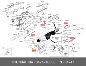 Фиксатор HYUNDAI Getz (02-) крепления панели приборов OE 847471C000 HYUNDAI KIA