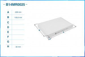 Фильтр салонный пылевой B14MR0025 B14MR0025 CWORKS