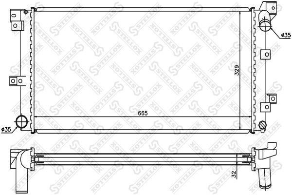 радиатор системы охлаждения!\ Chrysler Voyager 2.5TD 95-01 10-25611-SX STELLOX