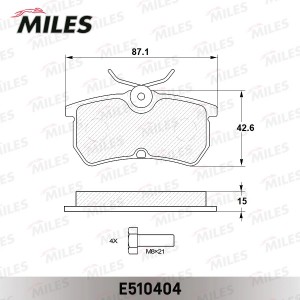 Колодки тормозные задние (Смесь CERAMIC серия PRO) FORD FOCUS 9805/FIESTA 12- (T E510404 MILES