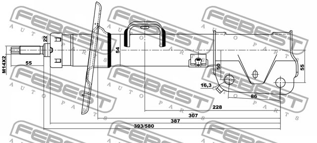 Амортизатор передн левый FORD EXPLORER 2011- 21110-004FL 21110-004FL FEBEST