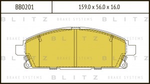 Колодки тормозные дисковые передние NISSAN Pathfinder 97- BB0201 BB0201 BLITZ