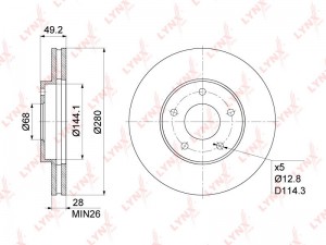 Диск тормозной перед. [280x28] BN-1108 LYNXAUTO