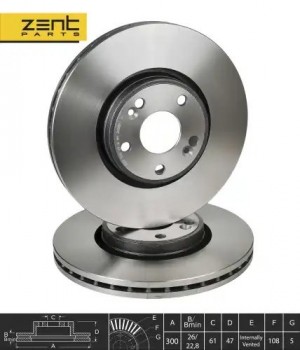диск тормозной передний!\ Renault Laguna 1.6-2.0/1.9-2.2dCi 01> Z06171 ZENTPARTS
