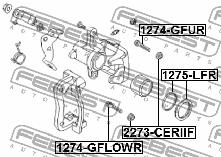 Ремкомплект задн суппорта KIA CEE'D I/II 1275-LFR 1275-LFR FEBEST