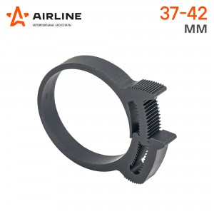 Хомут 37-42/9 мм, силовой зубчатый замок, пластик (ПА66) черный AIRLINE ADHC004 AIRLINE