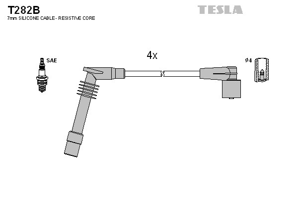 к-кт проводов!\ Opel Omega/Vectra 2.0i 94-02 T282B TESLA