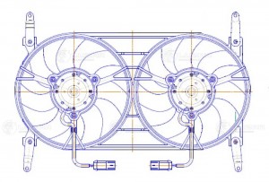 Вентилятор УАЗ-3163 электрический сдвоенный (спарка) с кожухом LUZAR LFK 0363 LUZAR