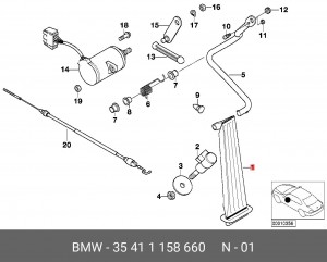 педаль акселератора!\ BMW 3' E36/E46/Z3 35 41 1 158 660 BMW