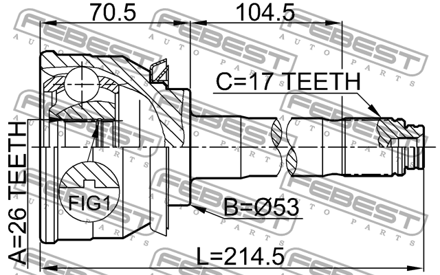 ШРУС внешний OPEL FRONTERA A 0610-004 0610-004 FEBEST