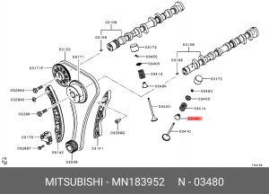 маслосъёмные колпачки! \ Mitsubishi Lancer 1.8 16V 4B10 07> (1) MN183952 MITSUBISHI