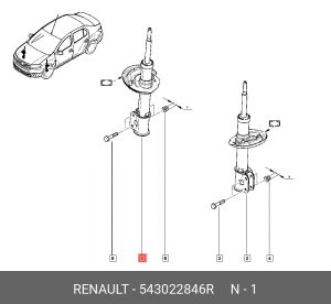 Амортизатор передний 543022846R 543022846R RENAULT