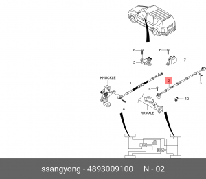 датчик ABS! задний\SsangYong 4893009100 SSANG YONG