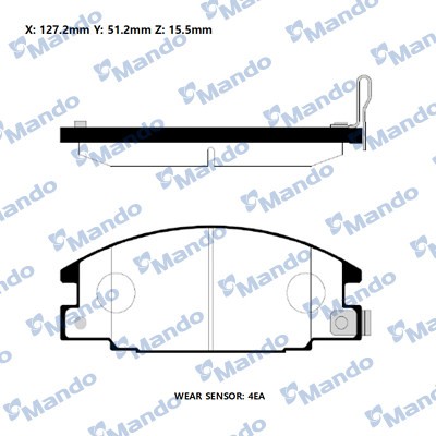 Колодки тормозные OPEL Frontera (92-98) ISUZU Trooper (84-91) передние (4шт.) MA MPI02 MANDO