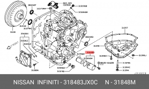 318483JX0C ЗАЩИТНЫЙ КОЖУХ МАСЛЯНОГО ФИЛЬТРА, МЕТАЛЛ 31848-3JX0C NISSAN