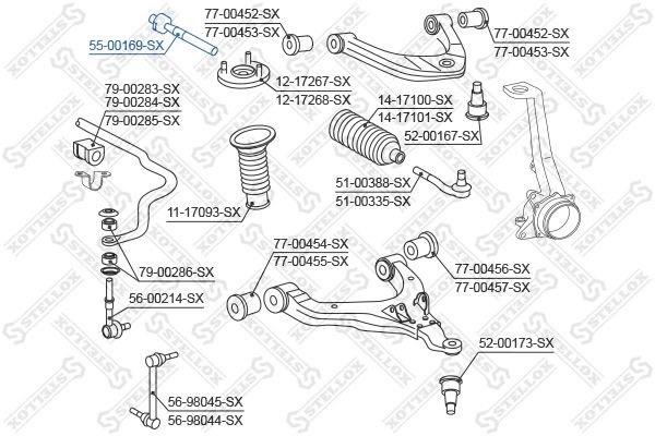 тяга рулевая!\ Toyota Hilux 04> 55-00169-SX STELLOX