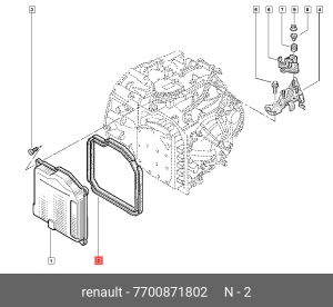 ПРОКЛАДКА КОРОБКИ ПЕРЕДАЧ (РЕЗ) 7700871802 7700871802 RENAULT