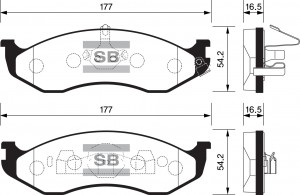 Колодки тормозные KIA Carnival (99-) JEEP Grand Cherokee (-99) передние (4шт.) S SP1112 SANGSIN