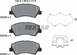 Колодки тормозные HYUNDAI Solaris (11-) KIA Rio (11-) передние (4шт.) TEXTAR 2534801 TEXTAR