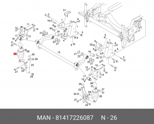 Амортизатор спереди кабины 81417226087 MAN