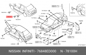 ПИСТОН/GROM-PTN PIPE 76848-ED000 76848-ED000 NISSAN