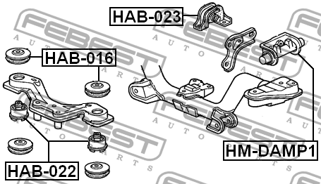 Опора дифференциала HONDA CR-V RD1 1997-2001 HM-DAMP1 HM-DAMP1 FEBEST