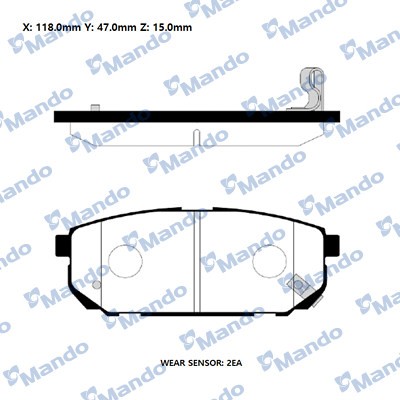 Колодки тормозные KIA Sorento (02-) задние (4шт.) MANDO MPK21 MANDO