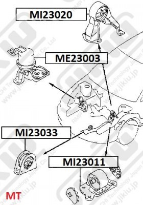 Опора двигателя передняя MITSUBISHI LANCER (CS) MT MI23033 MI23033 JIKIU